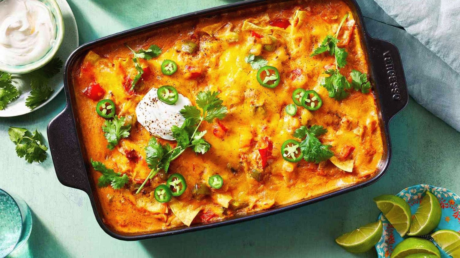 A delicious King Ranch Chicken Casserole, layered with tortillas, cheese, and a creamy sauce, ready to serve.