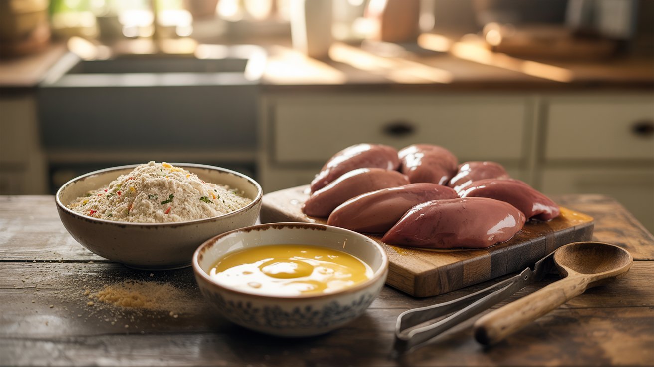 A bowl of chicken and rice placed on a table, ready for a cooking demonstration.